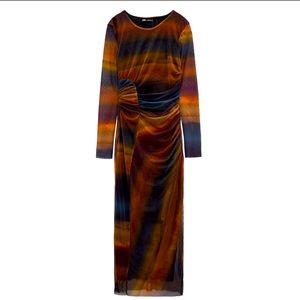 ZARA PRINTED TULLE DRESS